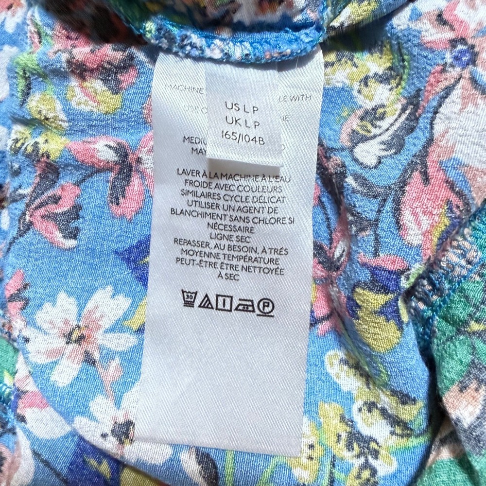 Anthropologie Robin Tiered Mini Dress LP Blue Green Floral Boho Cottagecore - Picture 8 of 11